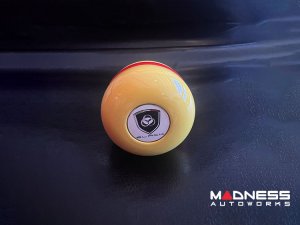 FIAT 500 Gear Shift Knob - Black Italy - Yellow w/Red Stripe + Black Logo FIAT 500 Gear Shift Knob - Black Italy - Yellow w/Red Stripe + Black Logo